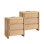 Grande table de bout moderne de 25 po Bolanos, 2 tables d'appoint l 23,6 po avec station de charge et 3 tiroirs de rangement, grande table de bout en bois pour chambre à coucher