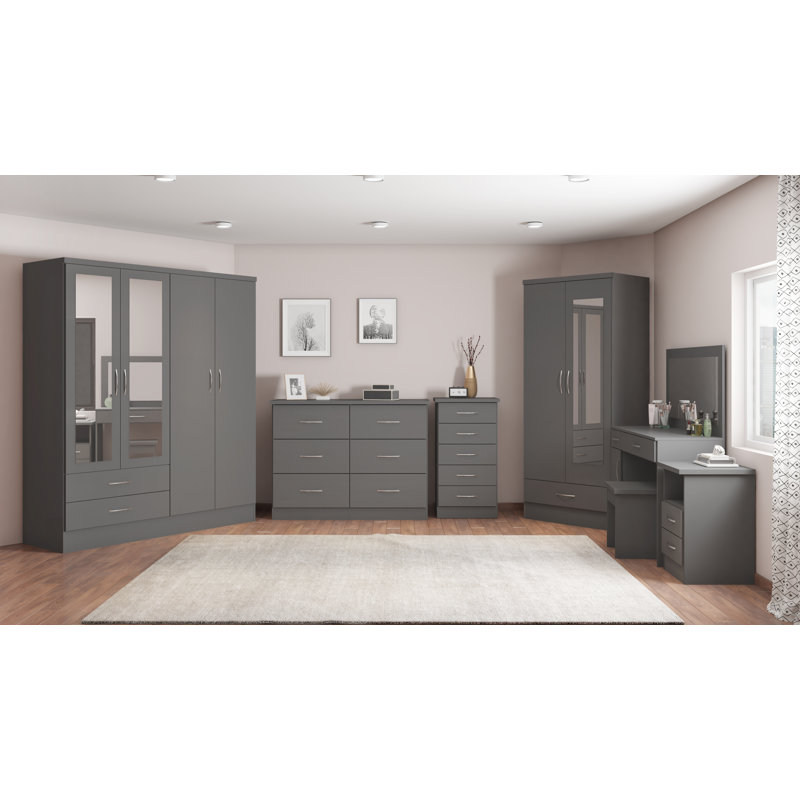 Cascio 4 Door Wardrobe, 3D Grey