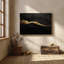 Art mural sur toile noir et doré, impression abstraite craquelée dorée - décor industriel moderne de luxe, peinture sur pierre texturée pour le bureau-79885987