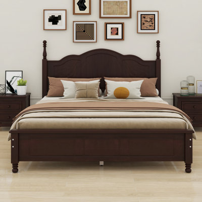 Wood Platform Bed And Nightstands