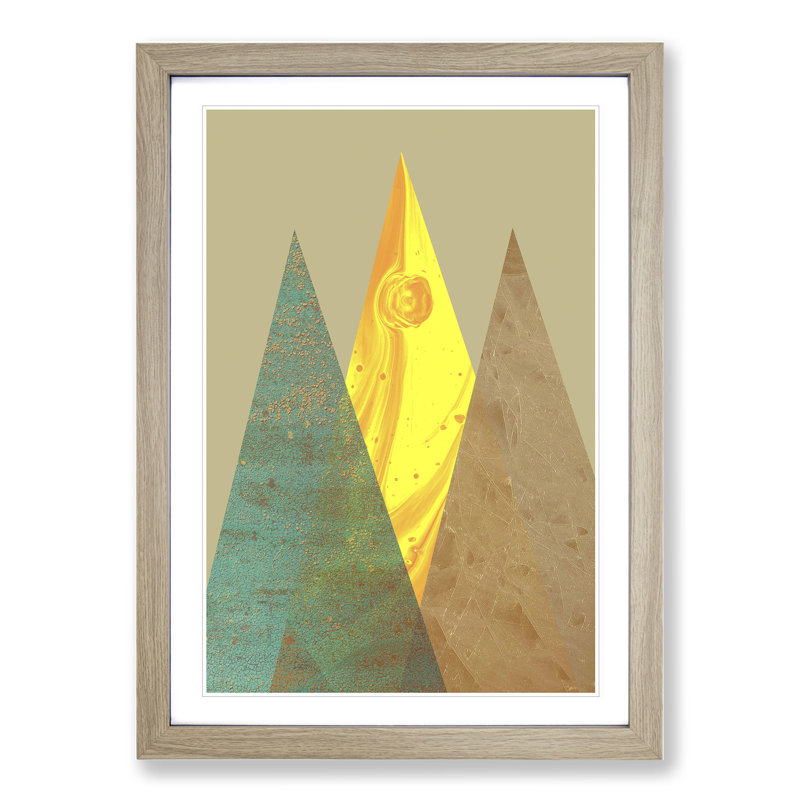 Composition 7 - Picture Frame Graphic Art, 90cm H x 65cm W x 2cm D, Oak