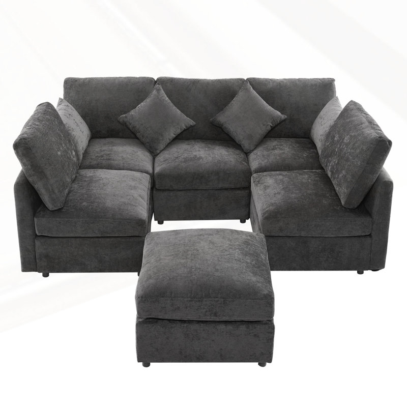 Canapé modulaire Canapé modulaire en forme de U, Noir