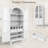 Arched acrylic storage cabinet - Four doors with wine compartments (white)-121975043