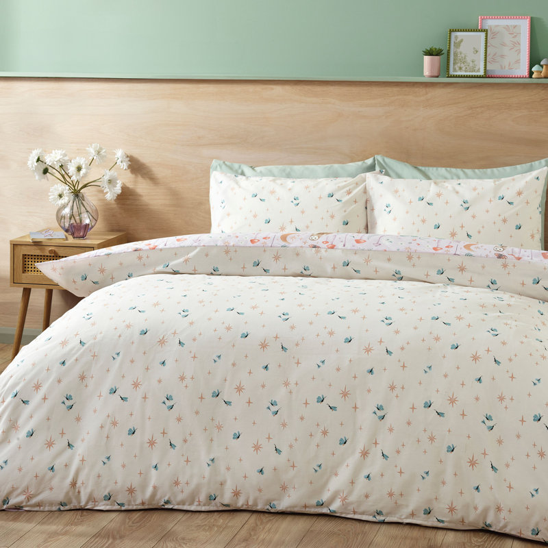 Enchanted Twilight Animals Duvet Cover Set, Kingsize Duvet Cover + 2 Standard Pillowcases, Purple