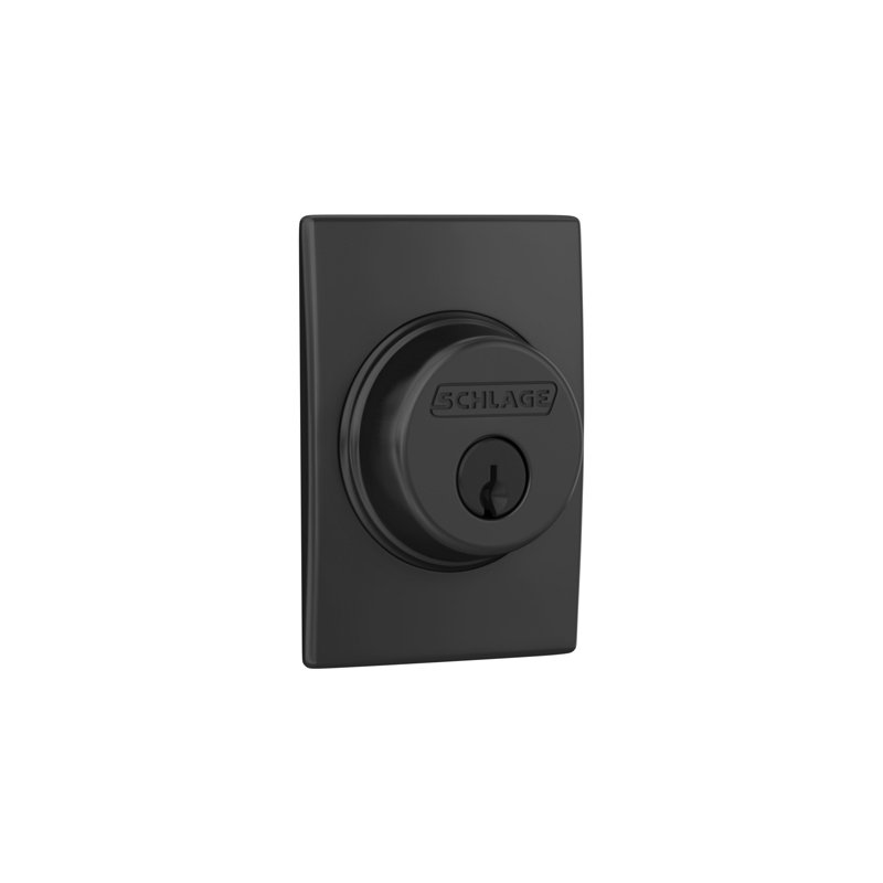 Single Cylinder Deadbolt with Century Trim, Matte Black