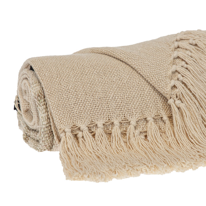 Jeté en coton beige