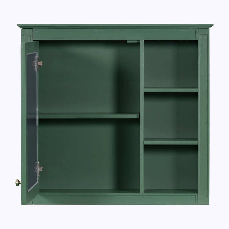 Armoire de rangement à pharmacie avec miroir, Vert