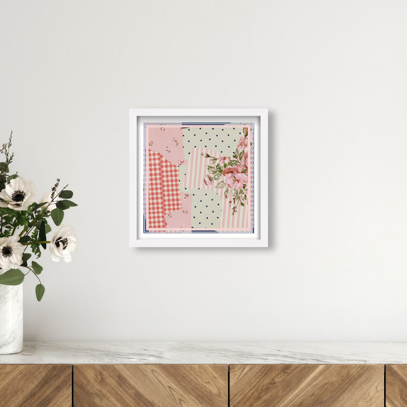 Patchwork Glam Print by Oliver Gal, 13.5"H x 13.5"W, White Shadowbox