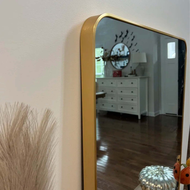Miroir mural de salle de bain Malpress, 32" x 24", Rectangulaire, Acier brossé