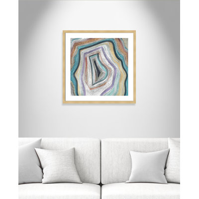 Agate moderne bleu sarcelle - peinture encadrée