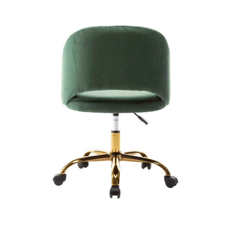 Shauna Velvet Office Chair, Green