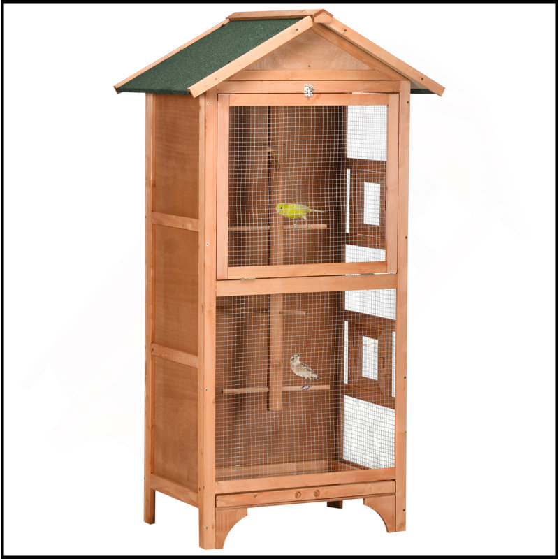Cage à oiseaux 60 po pour l'extérieur en bois 60 po pour perchoirs