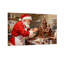 Ensemble de 3 reproductions d'art sur toile, "Christmas Santa Crafting Gingerbread House In Kitchen"-1423673735