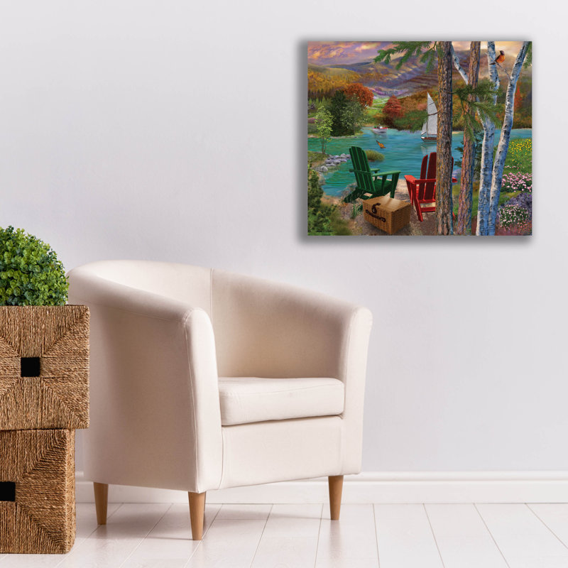 «Lakeside View From The Chairs» par Bigelow, illustrations sur toile, H 26 po x l 30 po x P 1,5 po