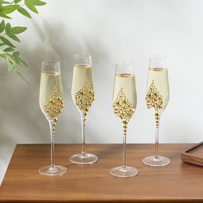 Gold Pearl 177.4ml Glass Flute