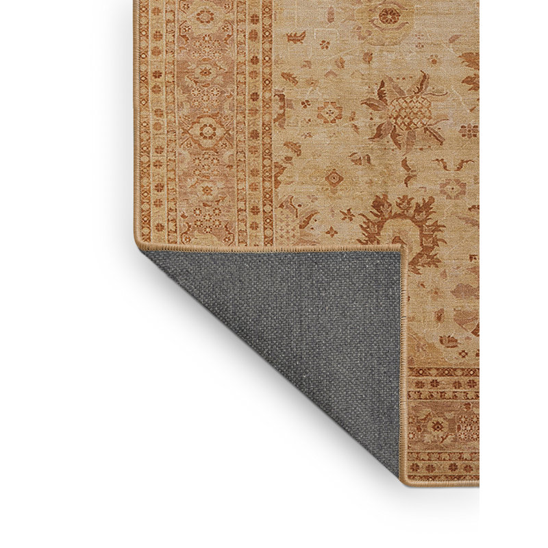 Tapis oriental orange / beige Dirayr, Rectangle 7 pi x 9 pi