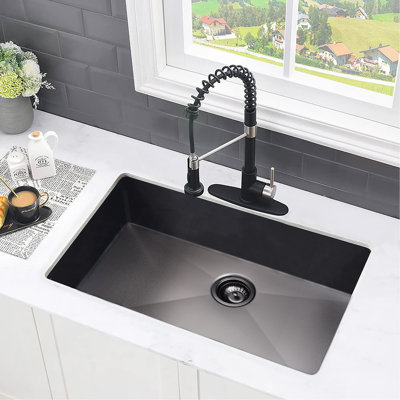Évier de cuisine encastrable L 30 po x l 18 po avec grille d'évier