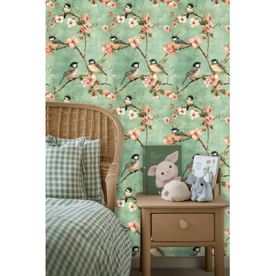 Papier peint à motif d'oiseaux