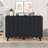 Cream Style Minimalist Shoe Cabinet With 5 Solid Wood Legs, Sideboard Buffet Cabinet With Adjustable Shelves, Large Storage Cabinet With Wave Doors-818891321