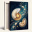 «Golden Nautilus shells in Deep Blue Galaxy», art mural sur toile-133464559