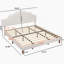Lit plateforme tapissier très grand avec tête de lit ajustable, rembourré en tissu de lin, lit plateforme de style simple et moderne sans sommier, facile à assembler, blanc-190173087