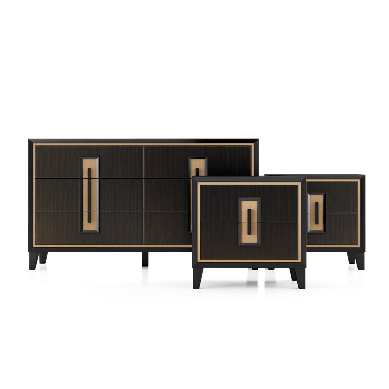 Diane 3-Piece Nightstands Set, 3 Pcs: Dresser, 2 Nightstands