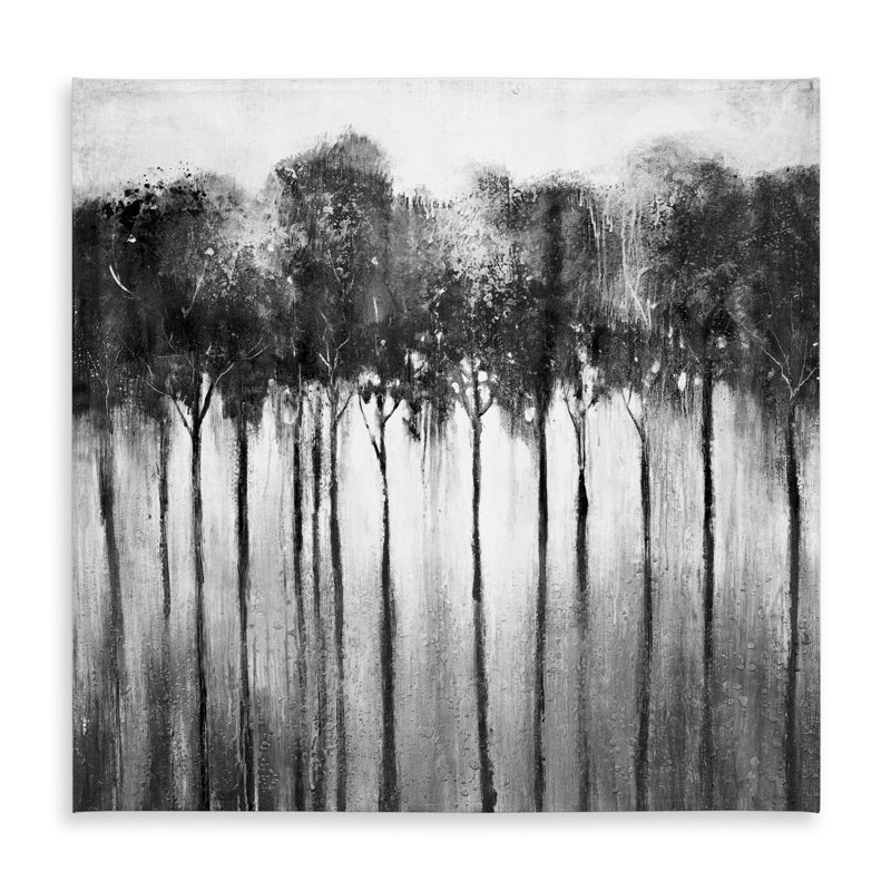 Abstract Forest Black & White Tablecloth | Indoor/Outdoor Decor