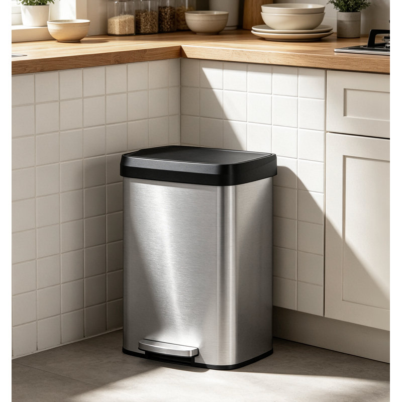 Recycling Bin, Stainless steel color