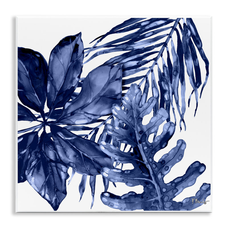 Art mural de feuilles de plantes bleues par Paul Brent