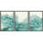 Smoke Effect " IDEA4WALL Framed Canvas Print Wall Art Set Vibrant Teal Smoke Geometric Collage Abstract Shapes Illustrations Modern Art Decorative Nordic Zen Chic For Living Room, Bedroom, Office " 3 - Pieces-91258360-91258361