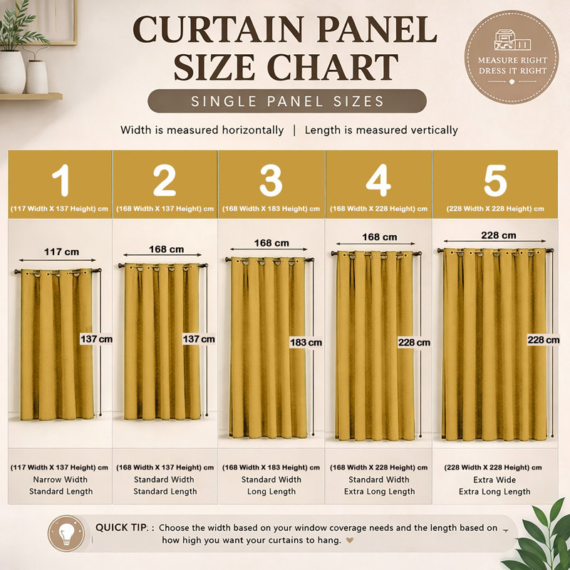 Winkel Heavy Velvet Eyelet Ready Made Thermal Drapes & Curtains, (117 Width X 137 Height) cm, Ochre