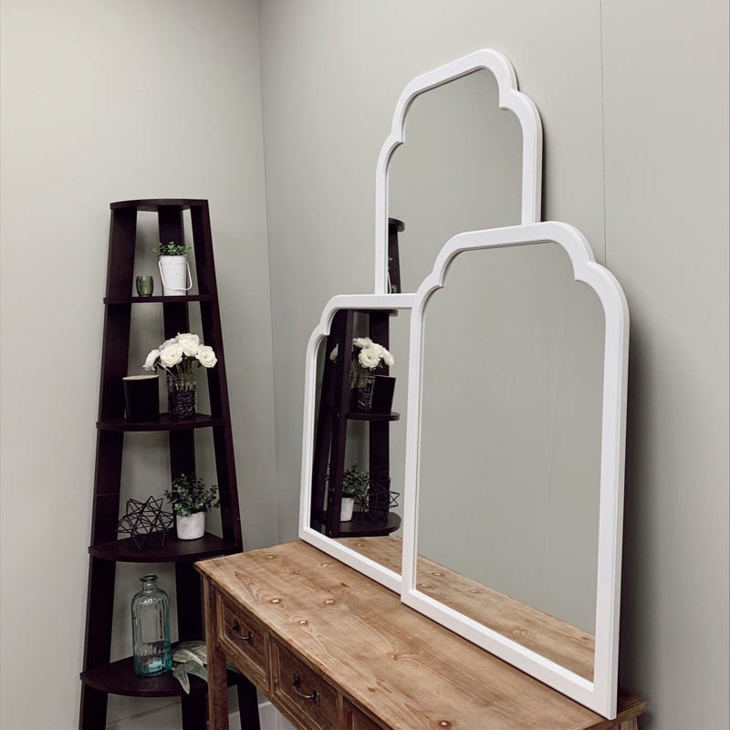 Miroir de cheminée encadré, Lin blanc