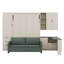 Grand lit escamotable avec bureau, tablettes et tiroirs, lit escamotable avec canapé, USB et 2 coussins, cadre de lit escamotable en bois-1401625777
