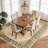 Oriental Floral Area Rug with Gold & Green Design - Traditional Pattern Carpet for Living Room & Bedroom-1454645216