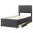 Gray Linen Upholstered Twin Platform Bed With Trundle And 3 Practical Drawers - Elegant Decor