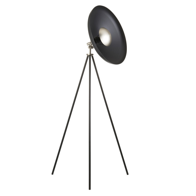 Suresnes 128cm Tripod Floor Lamp, Matt Black, Black