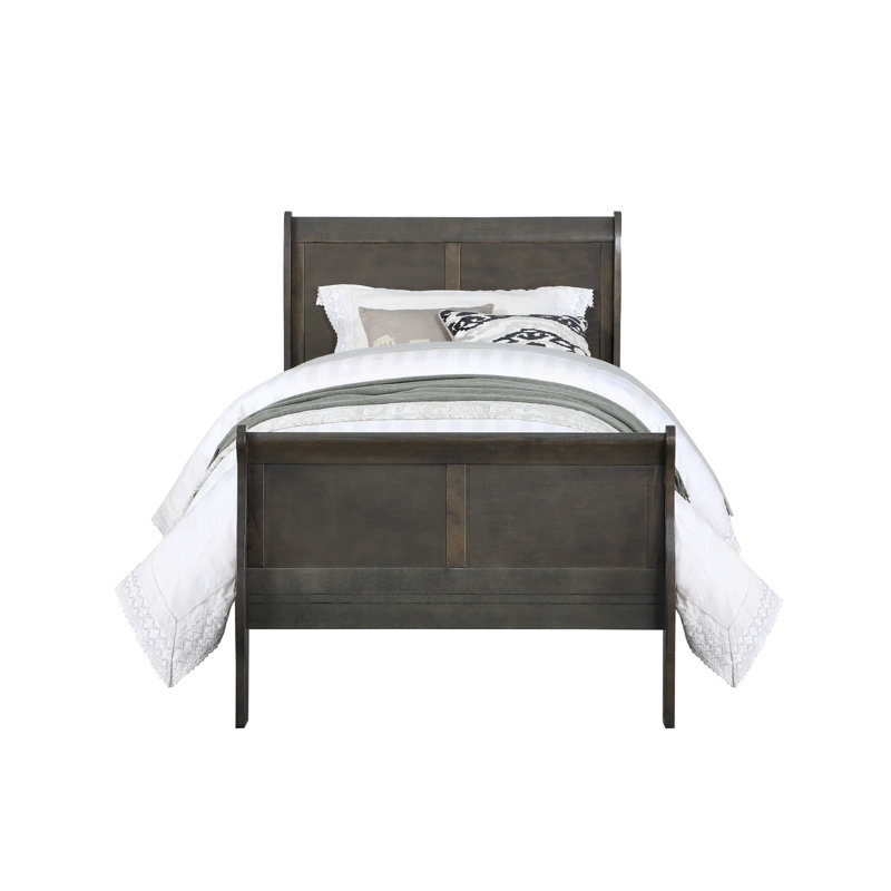 Ensemble de chambre à coucher Engstrom, Gris foncé, Double, 3 pièces : 2 table de chevet, 1 lit