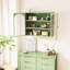 Armoire murale moderne avec portes en verre de 27,34 po, trois espaces de rangement pour différentes pièces, motif tissé, espace de rangement au design polyvalent, look n'importe où, polyvalente-1380769534