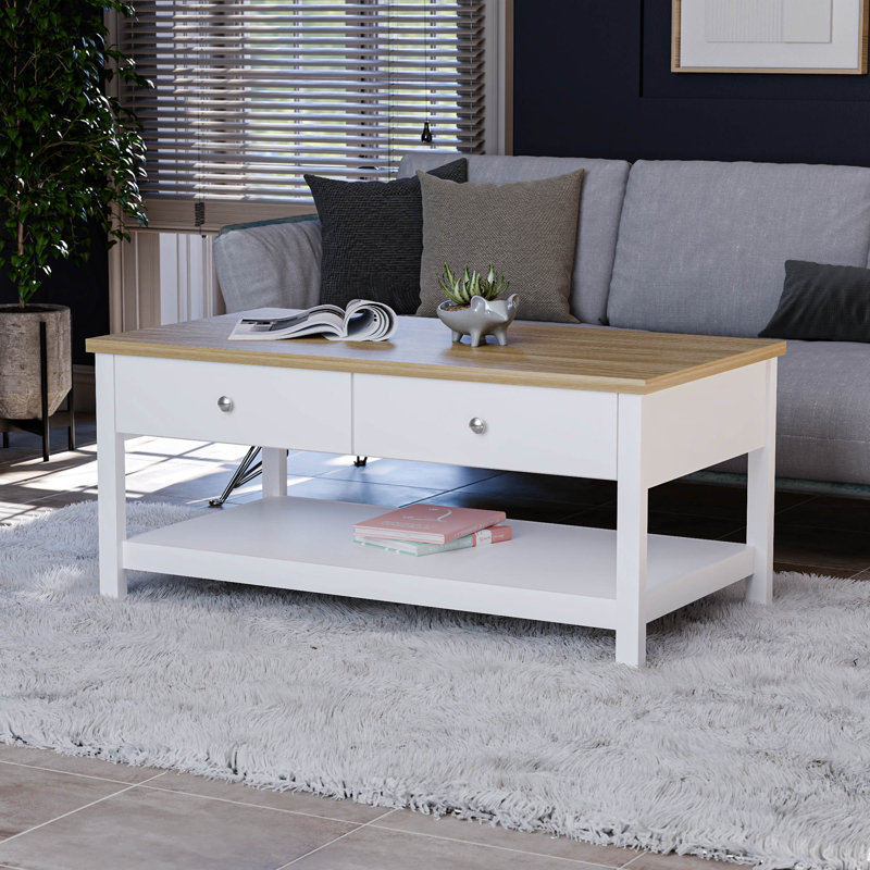 Beacsfield Frame Coffee Table with Storage, White