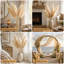 8 tiges de 38 po de fausse herbe de pampas artificielles, grand décor de pampas artificielles pour vase de sol, panaches de soie artificielle beige pour la maison, le mariage et le salon-1229026780