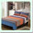 Boho Bliss Queen Size Sheet Set - Vibrant Blue Bohemian Striped Bedding with Deep Pocket Fitted Sheet, Flat Sheet, and 2 Pillowcases.