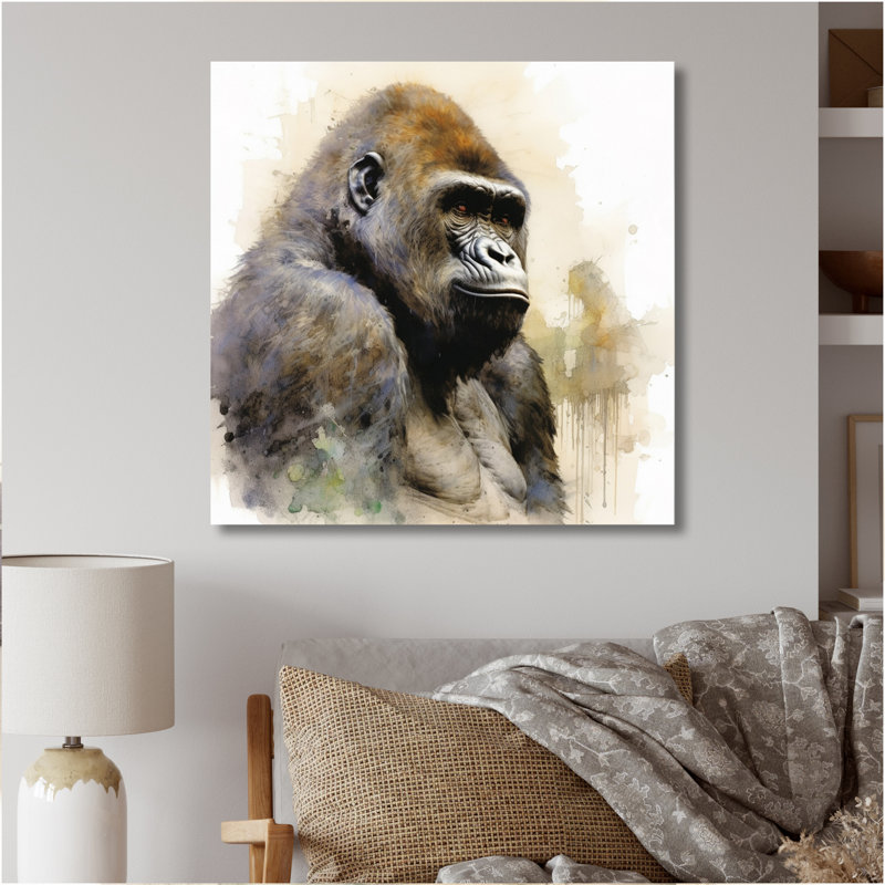 «Powerful Gorilla Primer I» sur toile, Toile tendue, H 36 po x l 36 po x P 1,5 po