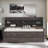 Wooden Daybed With Built-in Bookshelves, Three Storage Drawers And Trundle-1496711617