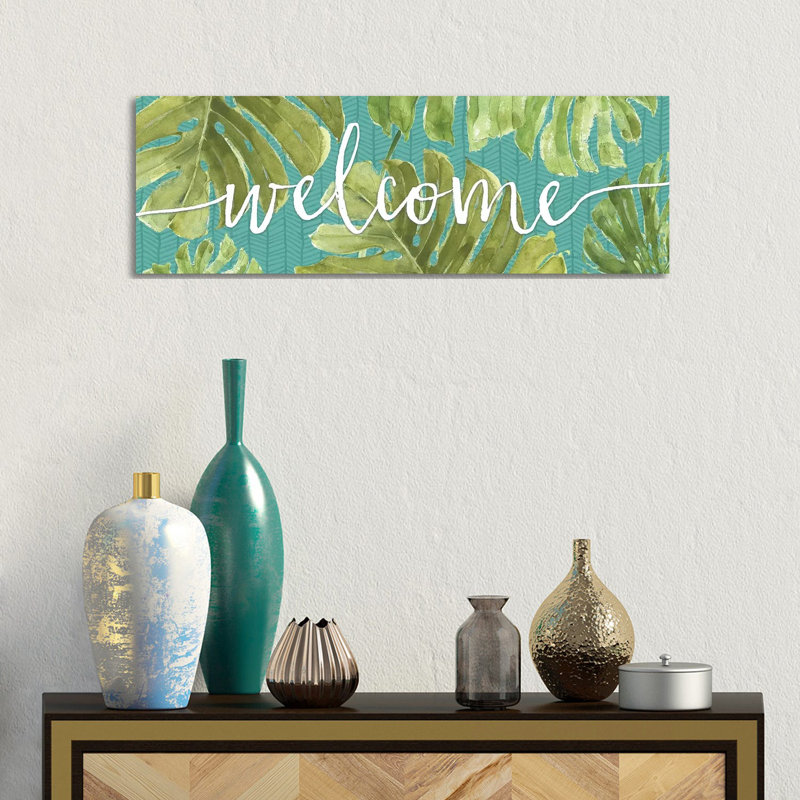 Mixed Greens Welcome by Lisa Audit - Wrapped Canvas Panoramic Gallery-Wrapped Canvas Giclée