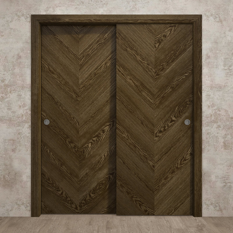 Portes coulissantes pour garde-robe coulissantes | Ego 5005 | Ensemble de quincaillerie Rails | Portes de garde-robe de chambre en bois massif
