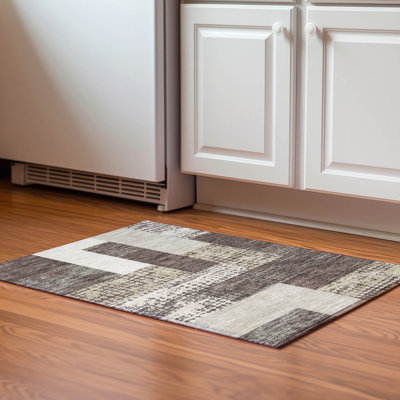 Premium Machine Washable Prisco Brown Rug