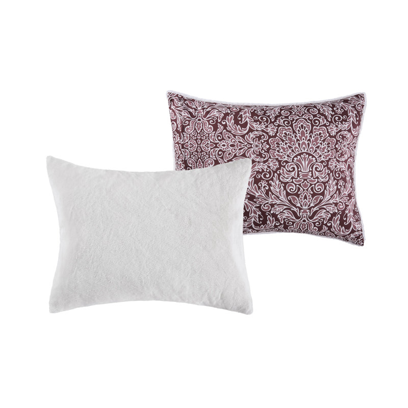 Microfiber 3 Piece Comforter Set, Wine