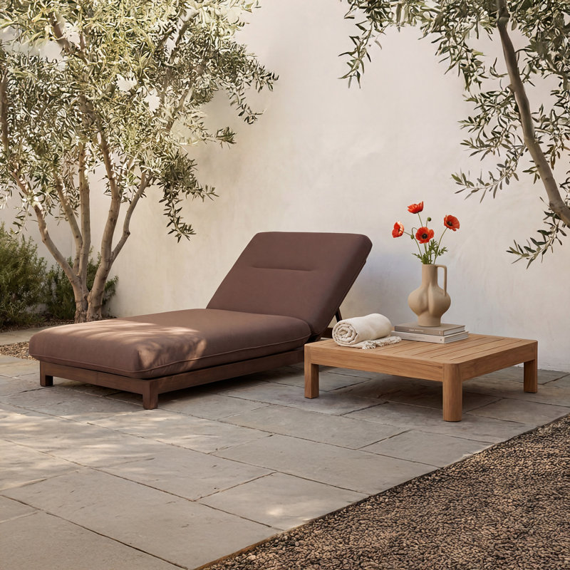 Enzo Outdoor Chaise Lounge, White