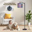  Arc Floor Lamp Mystical Winter Forest Aurora Sky Lone Wolf Tall Modern Standing Lamp LED Adjustable Linen Lampshade 3 Colour Temperatures