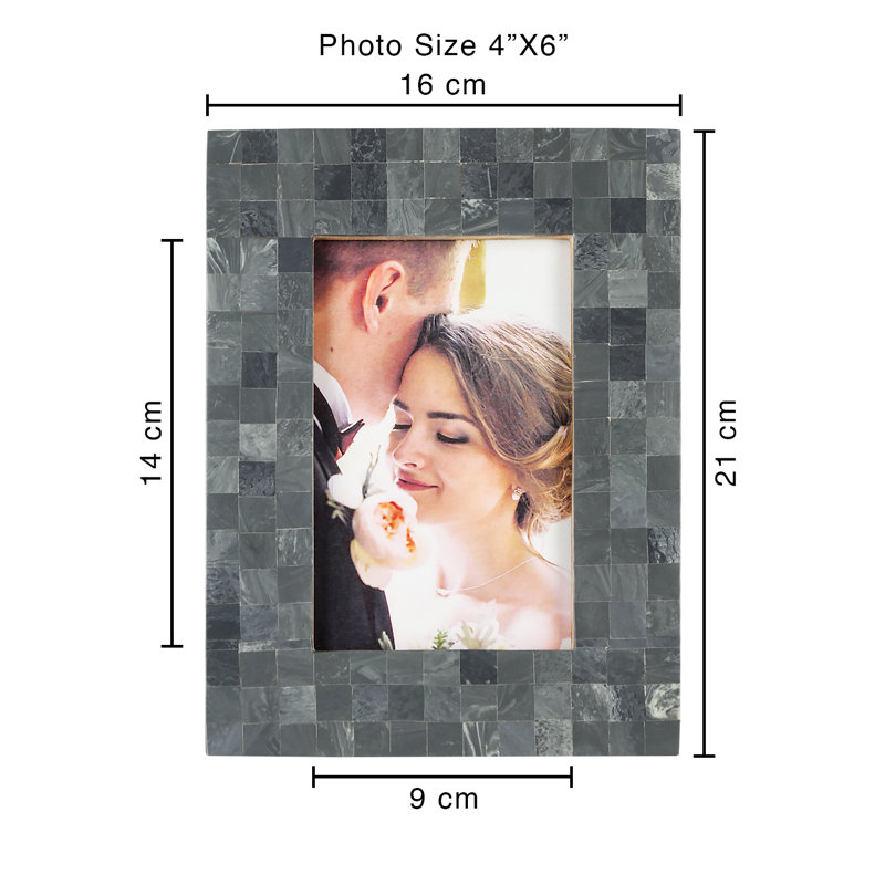 Gaen Grey Wood Picture Frame, 6.69" x 8.66"